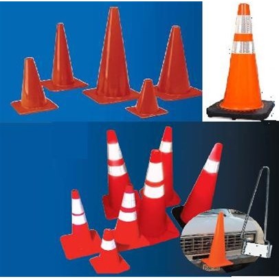 Traffic Cone Orange w/black base 18in