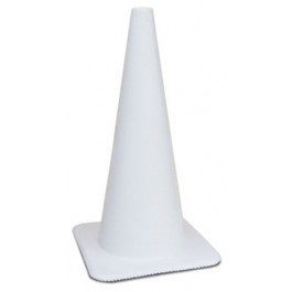 18in White PVC Traffic Cone