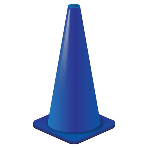 28in Blue PVC Traffic Cone