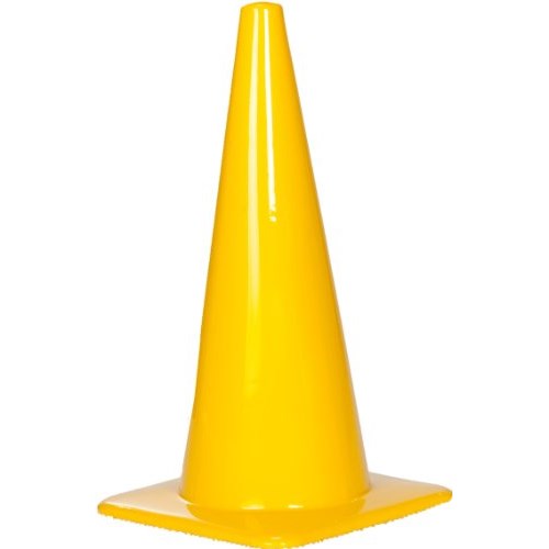 CONE, PVC, YELLOW, 28IN