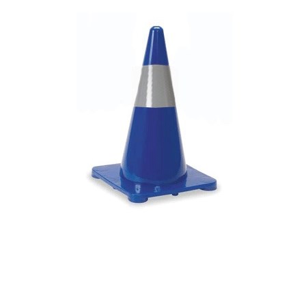 Cone PVC 28in Blue w/ 6in upper collar