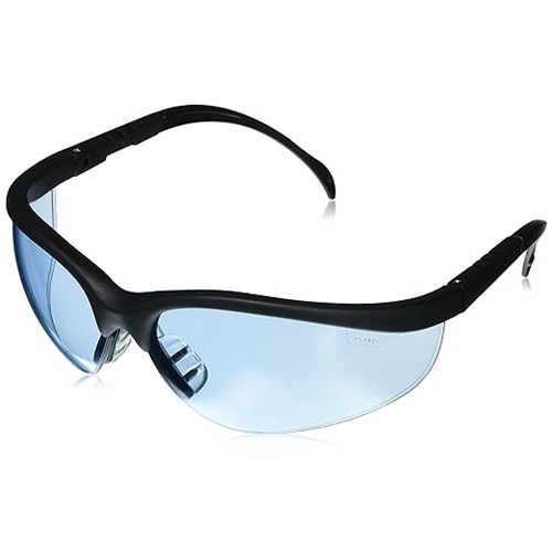 Safety Glasses Black Frame Blue Lens