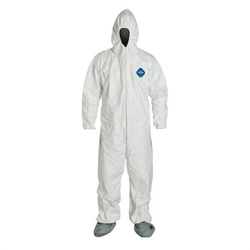 Tyvek Coverall, Hood & Boots, White, 3X