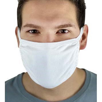 Face Mask 3 Ply 4oz 100% Cotton White