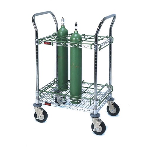 EMS Oxygen Cart Holds 12 D or E Cylinder