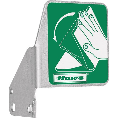 Push flag for eyewash valves