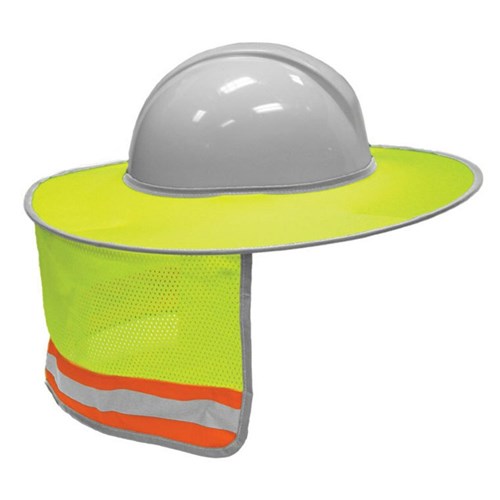 Full Brim Hard Hat Sun Shield HiVis Lime