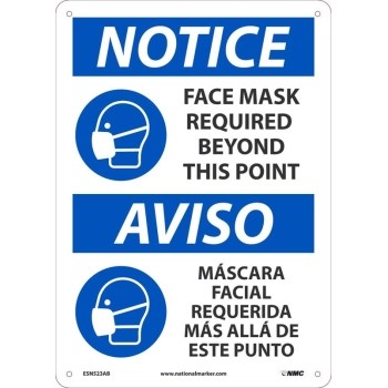 NOTICE FACE MASK REQUIRED, ENG/SP