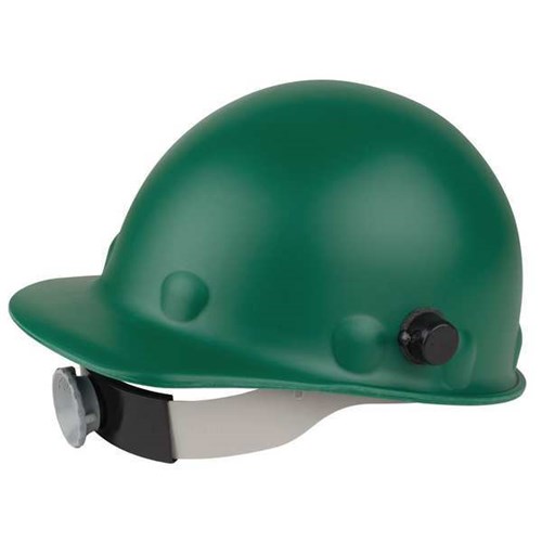 GREEN HARD HAT WITH RATCHET SUSPENSION