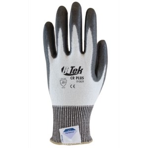 G-Tek, Gloves, WHT Knit W/GRY PU Palm