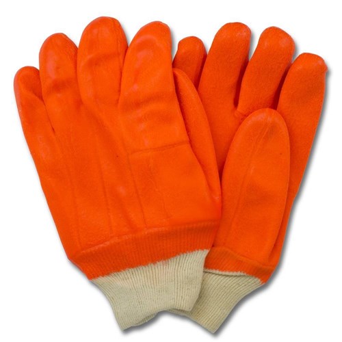 Orange Pvc Glove Jersey Foam Lining 12"