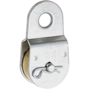 Fixed Single Pulley, Zinc Plated, 1.5in