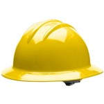 Full Brim Hard Hat, Ratchet Susp, Yellow