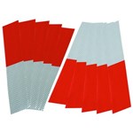 Red reflective two-piece strips