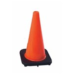 Cone 12in solid Orange w/black base