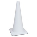 18in White PVC Traffic Cone