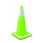 Cone PVC 18in Fluorescent Green w/6in