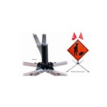 Spring loaded sign stand