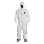 Tyvek Coverall, Hood & Boots, White, 3X