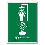 Sign.Universal emergency shower, and