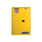 Flam Liq Cabinet, Yellow 30 Gal, 2 Door