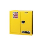 Flam Liq Cabinet, Yellow 30 Gal, 2 Door