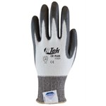 G-Tek, Gloves, WHT Knit W/GRY PU Palm