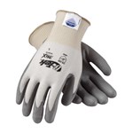 G-Tek, Gloves, WHT Knit W/GRY PU Palm