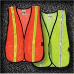 Vest, Orange Mesh Lime Reflective Stripe