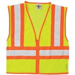 Vest Class II Lime Green, Silver Ref, 3X