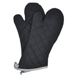 Oven Mitt Double Black Padded 17inch